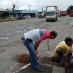 Sefaz executa reparos em rede de iluminação externa de postos fiscais de Cristinápolis - Fotos: Ascom/Sefaz