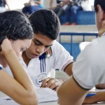 Seed realiza II etapa do Torneio de Educação Matemática - Alunos concentrados durante a primeira etapa do Torneio de Matemática