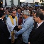 Jackson acompanha procissão em Lagarto - Ao lado do prefeito Lila Fraga e do deputado federal Fábio Reis