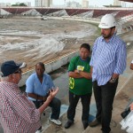 Cronistas esportivos visitam obra do Batistão e sugerem melhorias - Fotos: Ascom/Seinfra